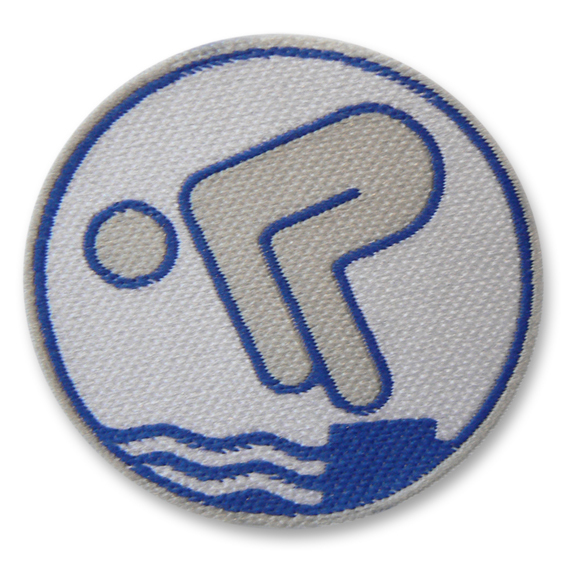 Schwimmabzeichen in Silber mit EASY ON Bügelbeschichtung Prüfungsordnung der BFS