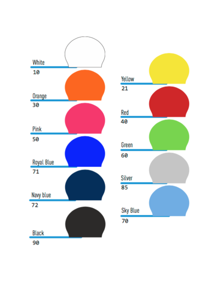 100 einfarbig bedruckte Latex-Schwimmkappen