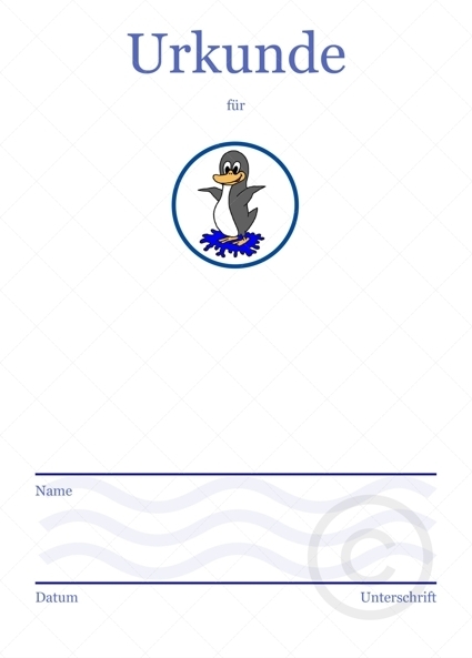 Pinguin Urkunde
